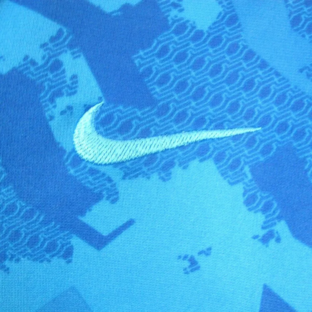 Nike Full Zip Hooded Long Sleeve‎ Sweatshirt Men's Medium Blue Geometric Print